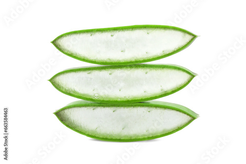 Wallpaper Mural Green aloe vera slices isolated on white Torontodigital.ca