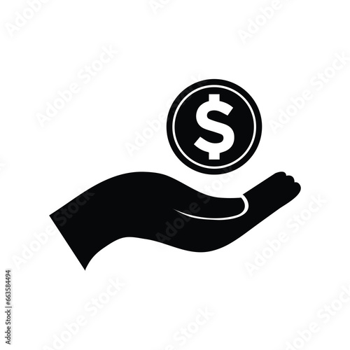Savings, hand, sponsor icon. flat trendy style flat illustration on white background..eps