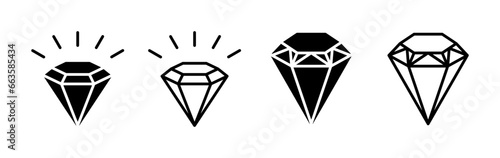 Diamond icon vector. gem icon. crystal stone