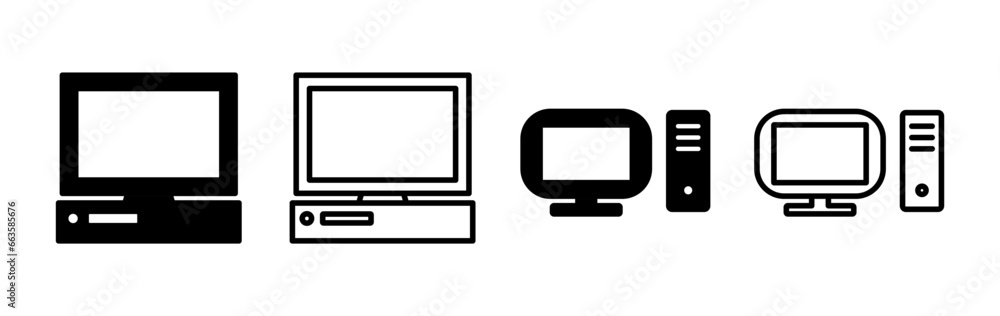 Computer icon vector. computer monitor icon. Computer icon vector. computer monitor icon.