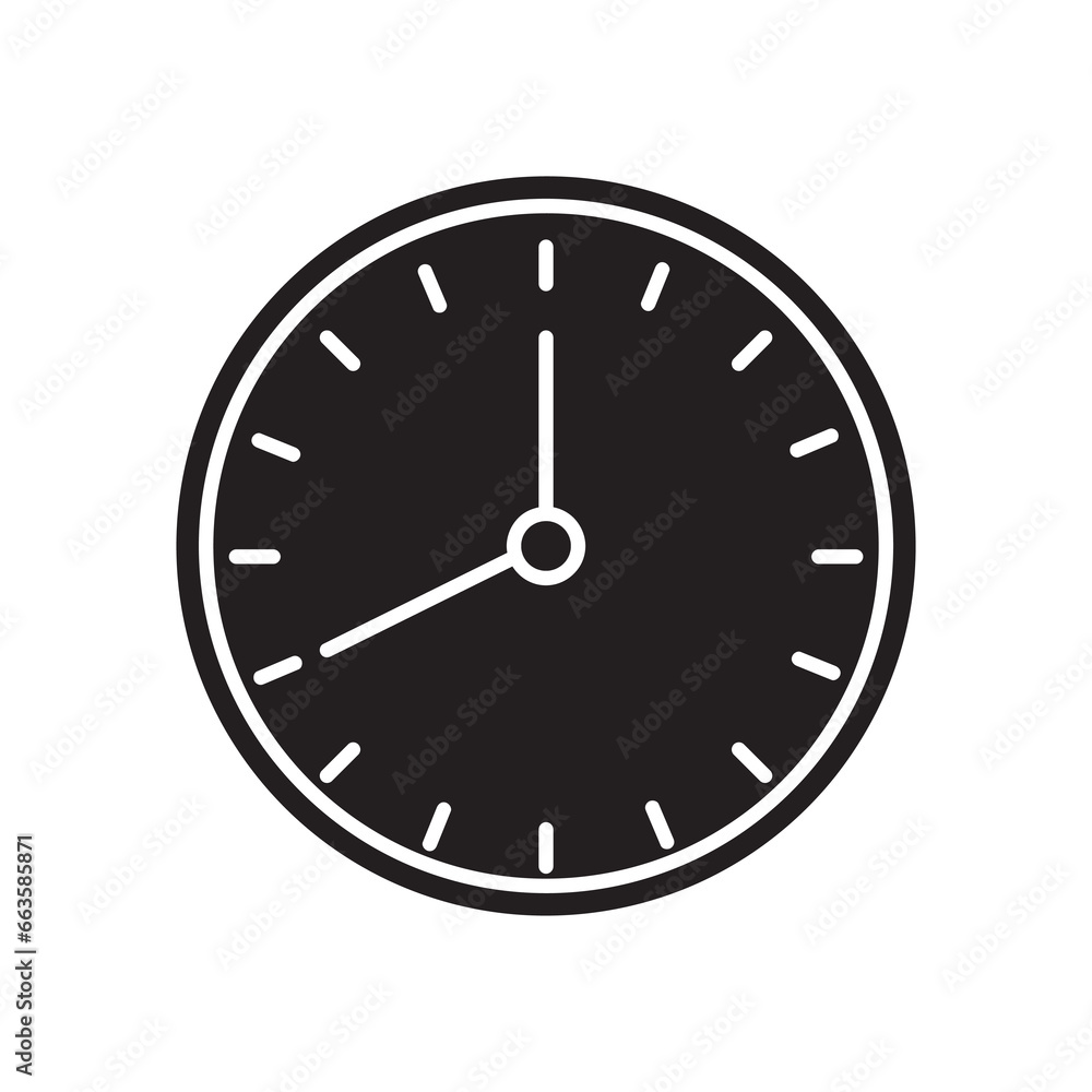 Circular wall clock icon, Symbol, logo flat illustration on white background..eps Circular wall clock icon, Symbol, logo flat illustration on white background..eps