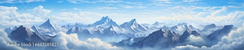 A breathtaking mountain landscape hidden in the clouds