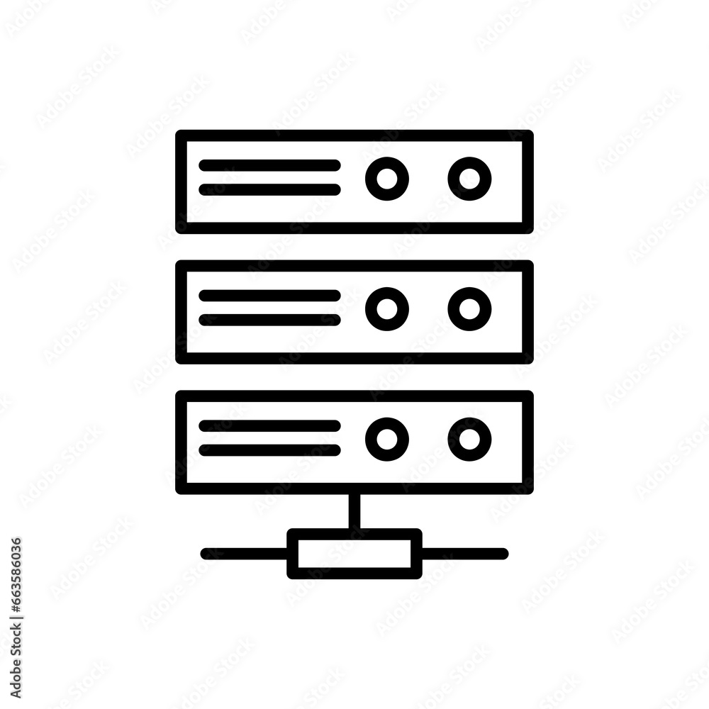 Computer server line icon, linear style flat illustration on white background..eps Computer server line icon, linear style flat illustration on white background..eps