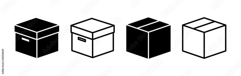 Box icon vector. Box sign. delivery package. parcel box. Box icon vector. Box sign. delivery package. parcel box.