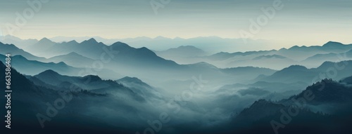A misty mountain landscape