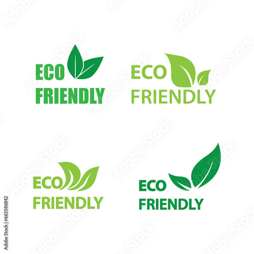 Eco friendly sign.Green leaf icons set. Leaf icon vector. Ecology icon set flat illustration on white background..eps