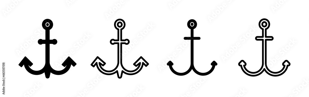 Anchor icon vector. Anchor sign. marine symbol - obrazy, fototapety, plakaty 