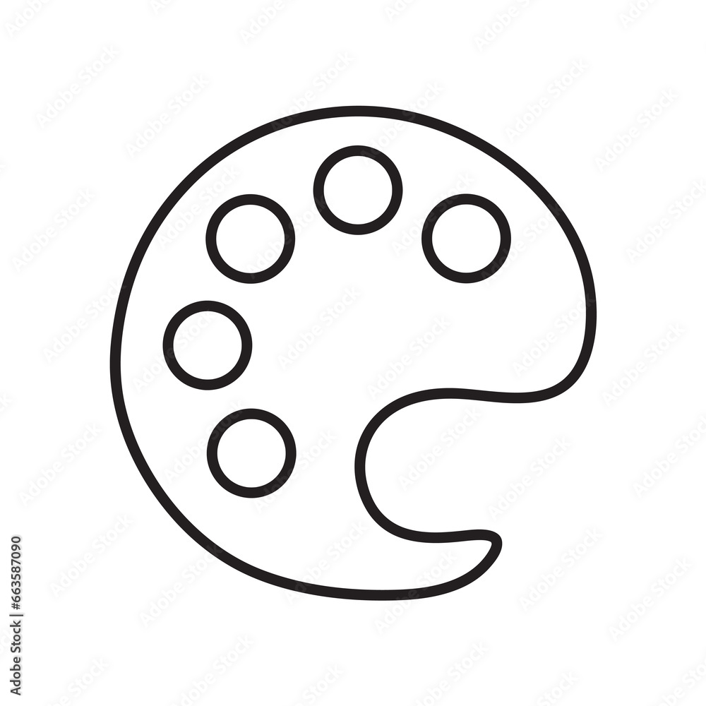 Fototapeta premium palette icon vector, liner flat illustration on white background..eps