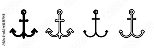 Anchor icon vector. Anchor sign. marine symbol