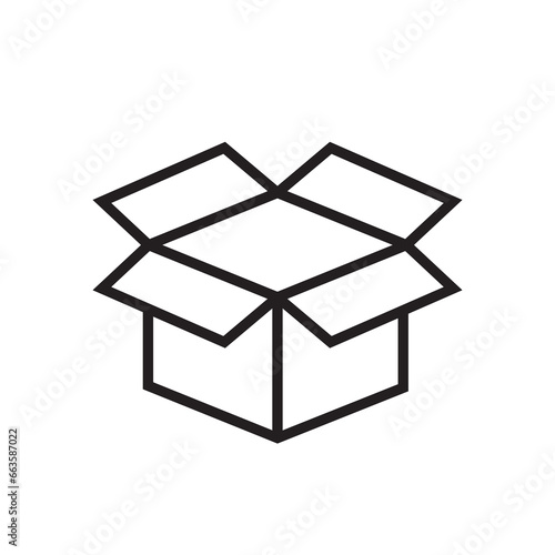 Open cardboard box line icon. Cardboard box waste outline vector icon. Symbol, logo flat illustration on white background..eps
