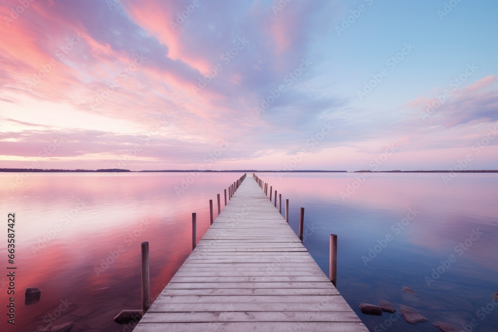 A dock surrounded by serene waters