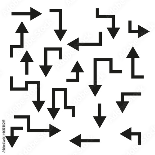 Arrow set. Track, route, path, directions icon. Vector illustration. EPS 10.