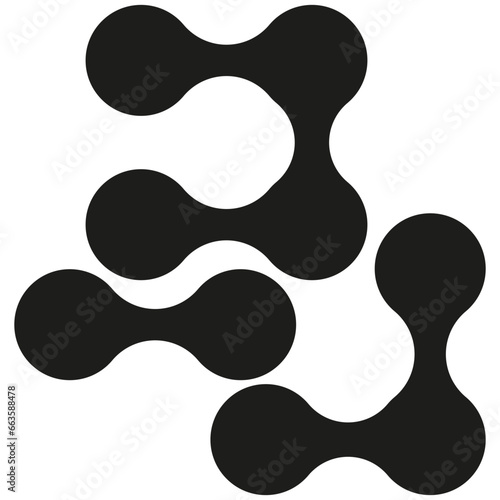 Metaball, connected dots, circles pattern, texture element. Vector illustration.
