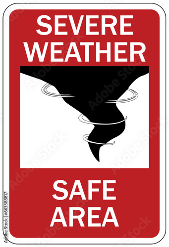 Severe weather shelter sign and labels