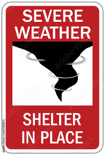 Severe weather shelter sign and labels