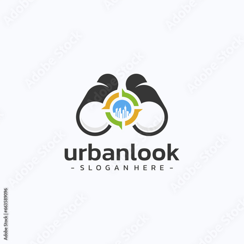 City view logo design vector. Travel destination symbol template.