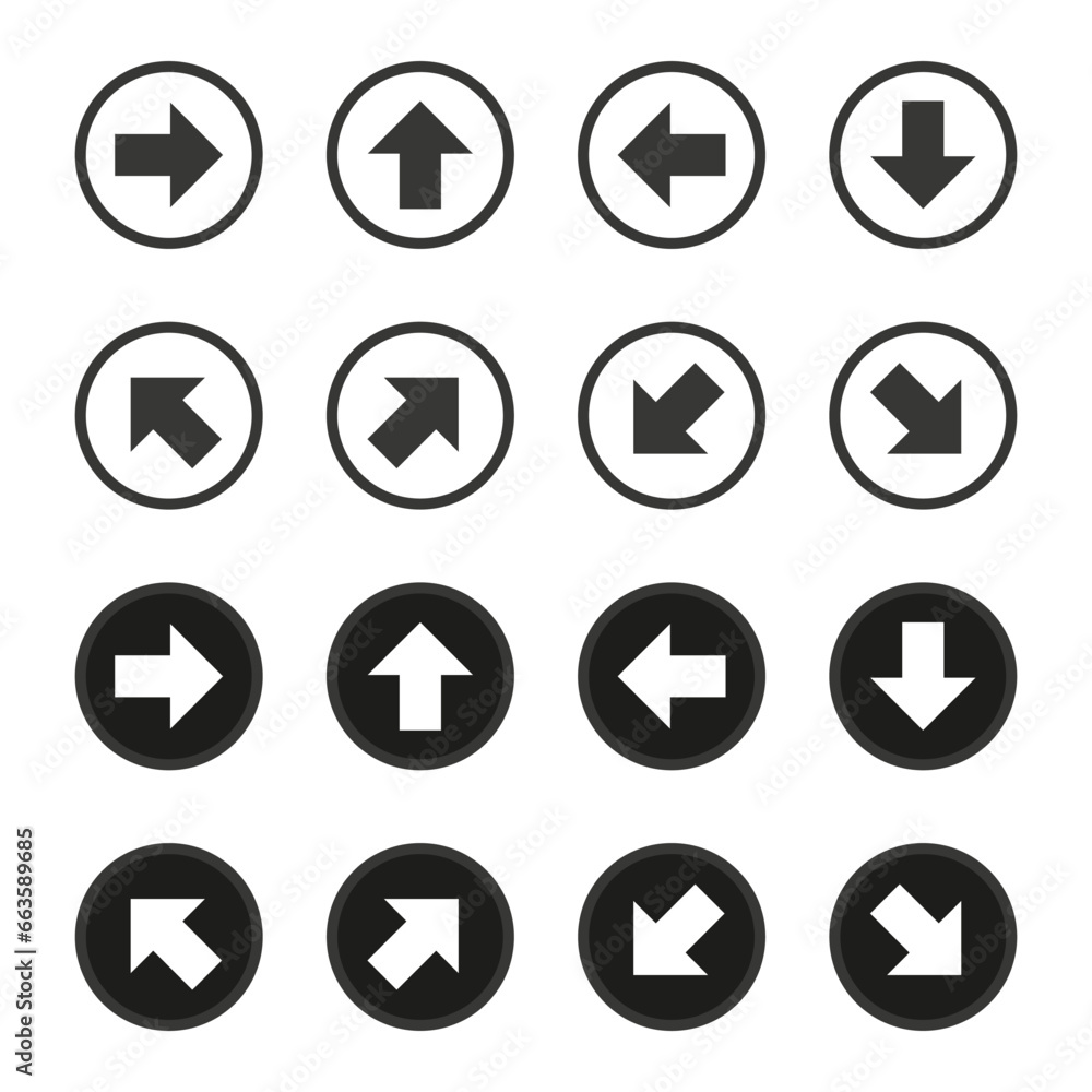 Arrow icon set. Vector illustration. EPS 10. Arrow icon set. Vector illustration. EPS 10.