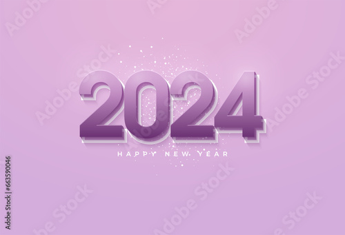 lavender color concept for 2024 new year celebration. design premium vector.