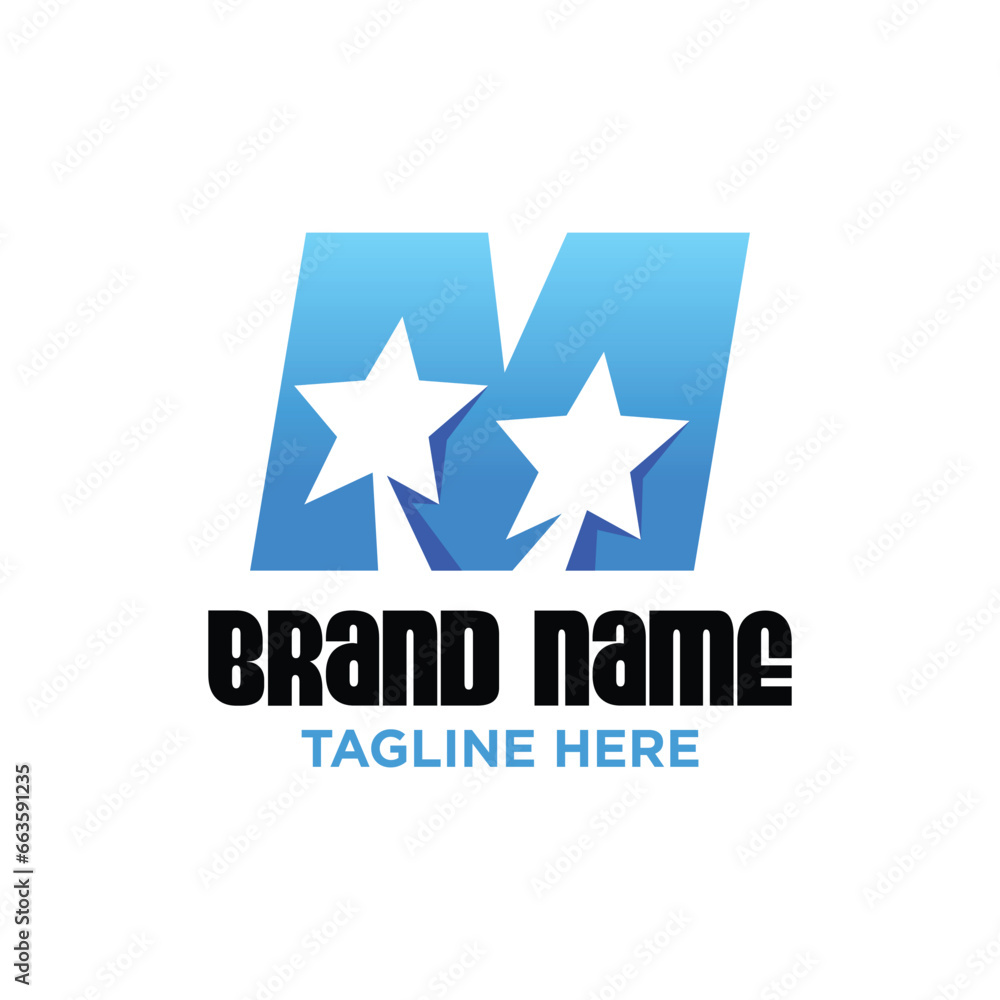 Fototapeta premium Letter M Star Logo Design Template Inspiration, Vector Illustration.