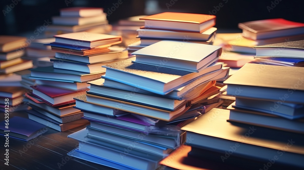 A Stack of Neatly Arranged Textbooks and Notebooks Wait A Stack of Neatly Arranged Textbooks and Notebooks Wait