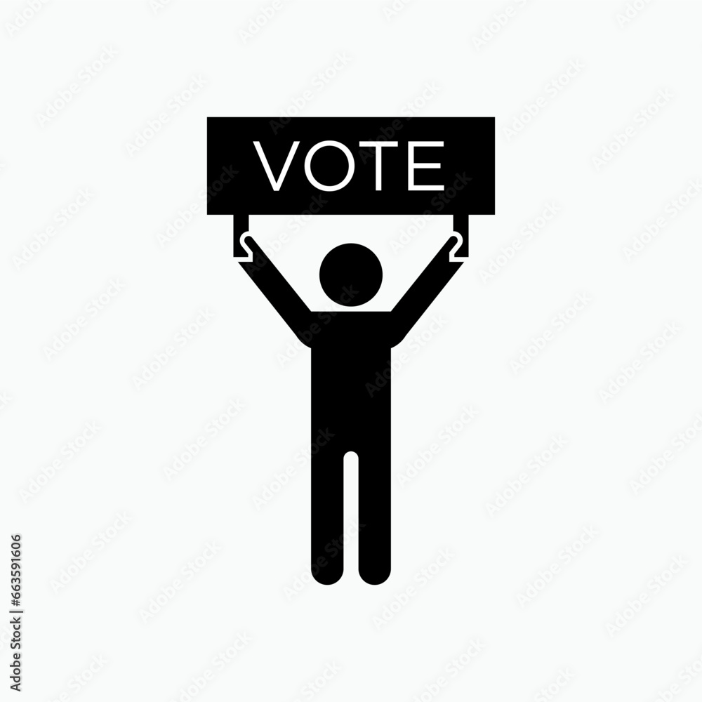 Vote Icon. Ballot Element, Election Symbol - Vector Logo Template. Vote Icon. Ballot Element, Election Symbol - Vector Logo Template.