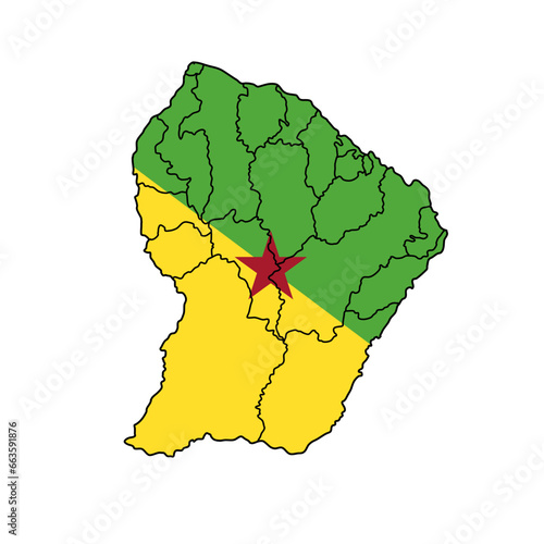 Εκτύπωση καμβά Geographical map of french guiana