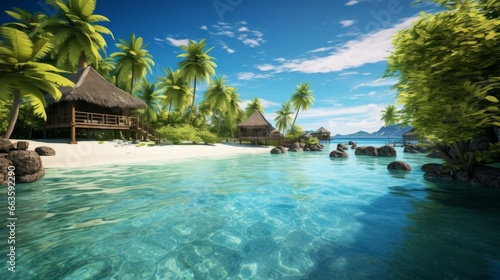 A Tropical Island Paradise with Crystal-Clear Waters