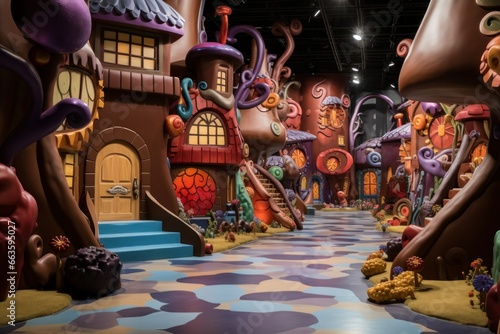 Whimsical chocolate factory tour, rivers of chocolate and candy trees capturing imaginations.