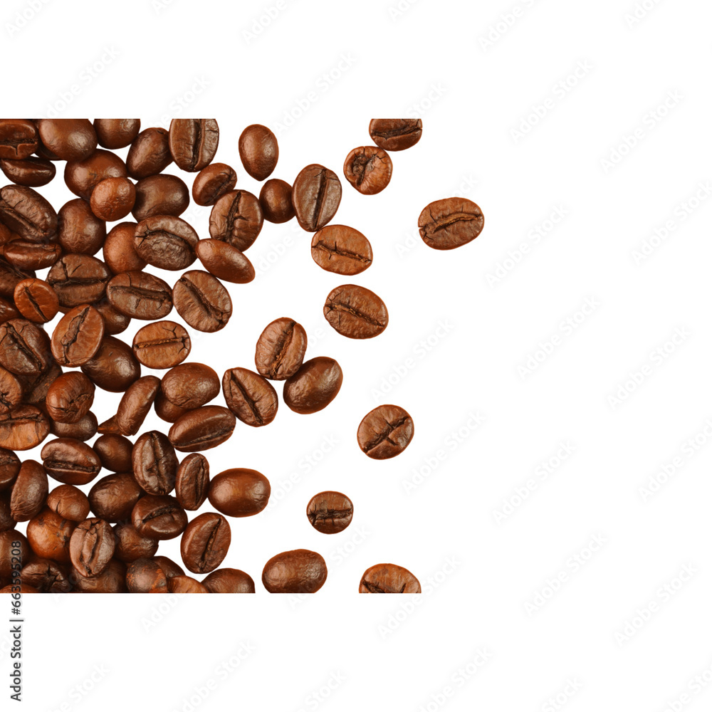 Obraz premium Coffee Beans Border Isolated Background