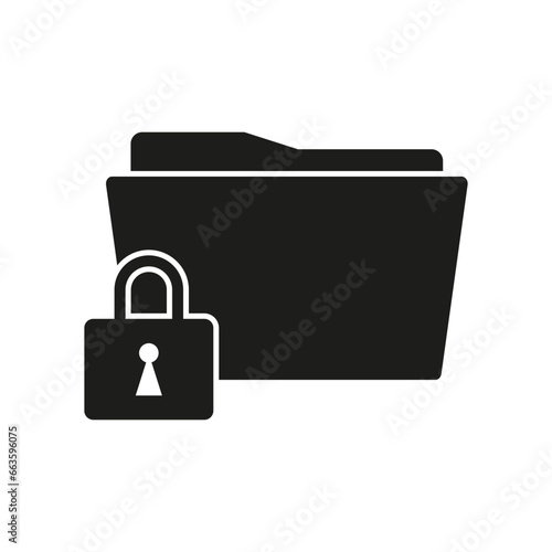 Locked folder icon. Vector illustration. EPS 10.