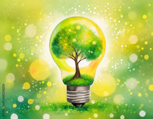 グリーンエネルギー。環境に配慮した電力