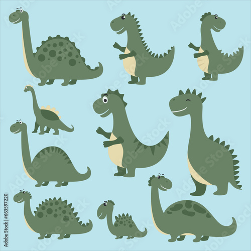 set of dinosaur cartoon © Alit