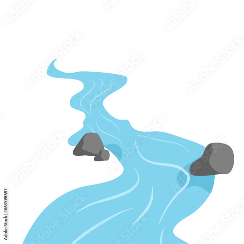 mountain river flow with stone