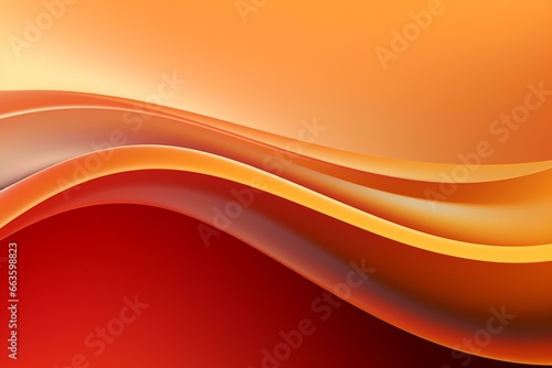 Curved golden and fiery backdrop with blank area. Modern three-dimensional gradient design. Generative AI