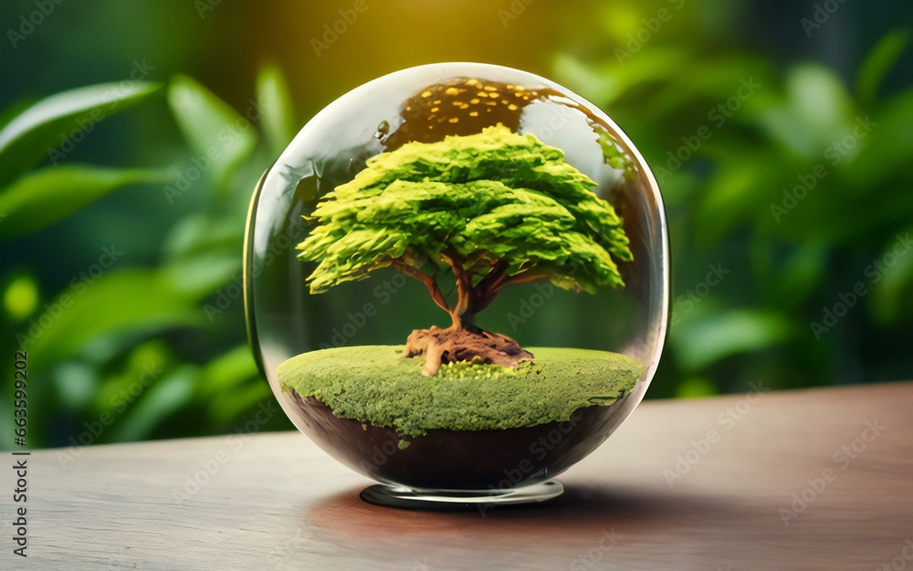 tree in a glass globe tree in a glass globe