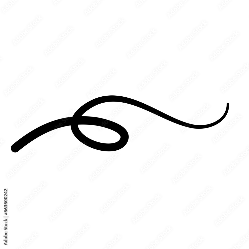 Text tail swoosh element