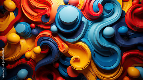 3D abstract shape with vibrant color for background