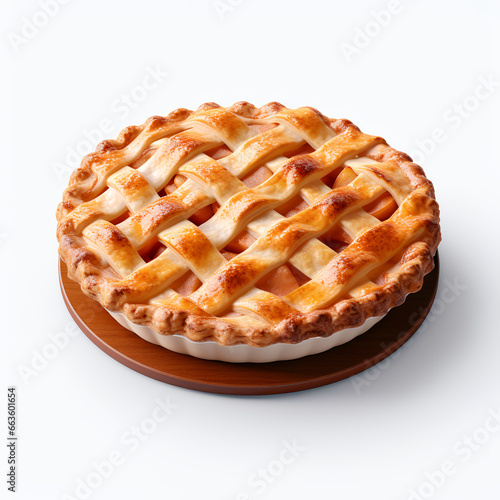 Photo of Apple pie isolated on white background