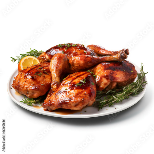 Photo of BBQ Chicken isolated on white background