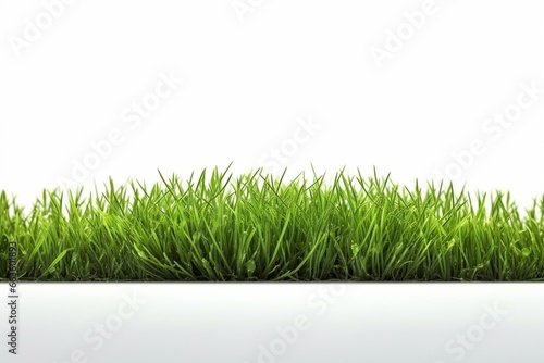 Transparent 3D rendering of a green grass field with isolated background. Generative AI