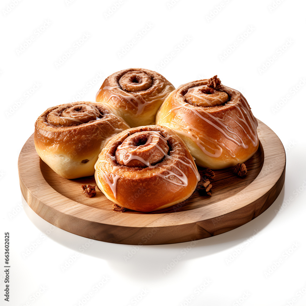 Photo of cinnamon rolls isolated on white background Photo of cinnamon rolls isolated on white background