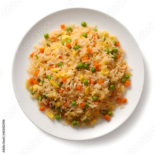 Photo of Fried Rice isolated on white background