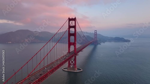 Cinematic Aerial Shot of the Golden Gate Bridge