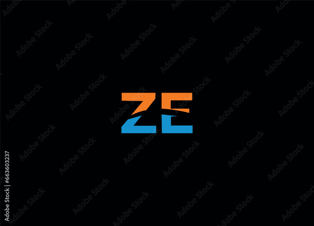ZE initial letter logo design and monogram logo ZE initial letter logo design and monogram logo