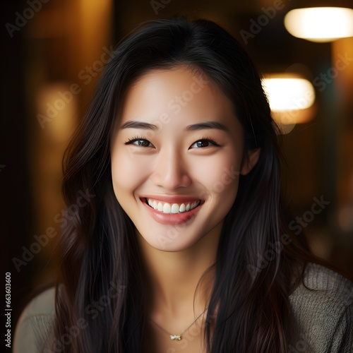 Beautiful young asian woman long hair