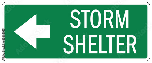 Hurricane evacuation route storm shelter