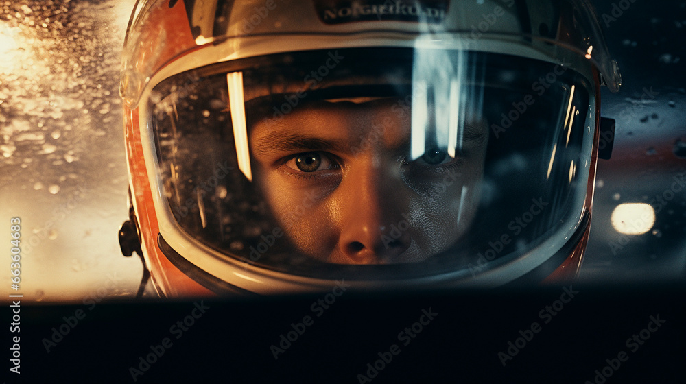 Fototapeta premium Headed for Glory: Formula 1 Ace Ready to Soar, generative ai