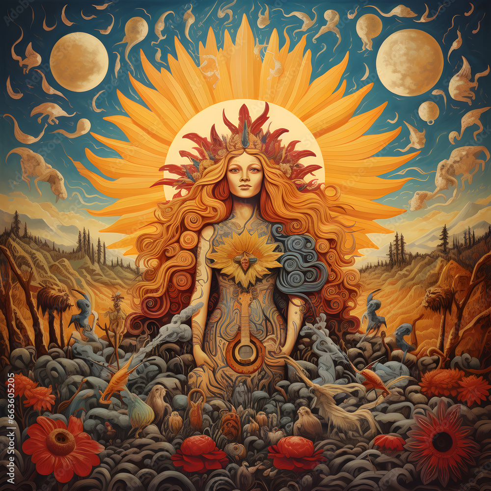 Sunshine girl and her world - Generative AI Sunshine girl and her world - Generative AI