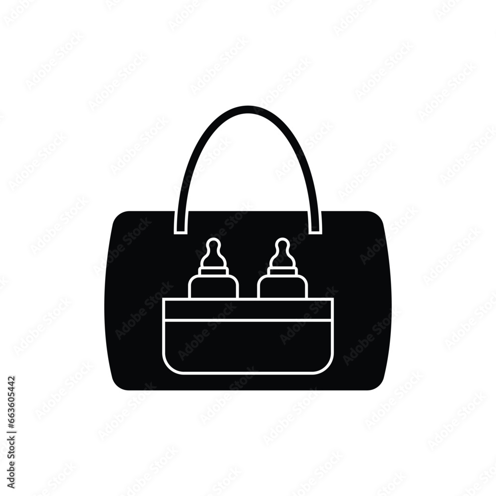 Baby bag icon design. isolated on white background. vector illustration Baby bag icon design. isolated on white background. vector illustration