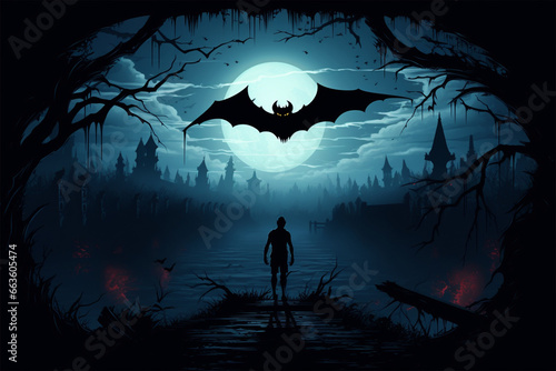 bat demon horror illustration